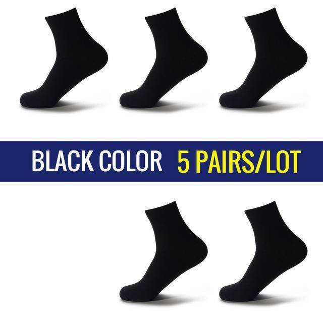 High Quality Casual Men's Business Socks Cotton Long Sock 5 Pairs Big Size