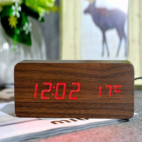 Wooden LED Digital Display Alarm Clock