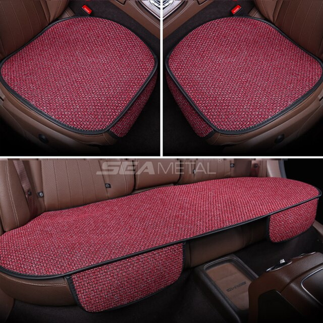 3pc Car Seat Cushion Monolithic Breathable Single Seat Ice Silk