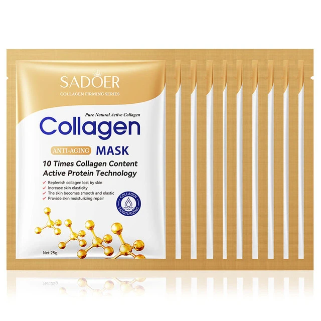10pcs Collagen Face Sheet Mask