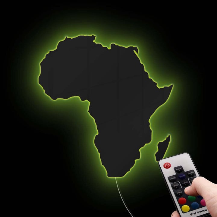 African Map Mirror With Backlight