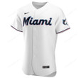 Men's Miami Marlins Nike White Home Authentic Custom Jersey