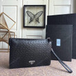 Prada Ostrich Grain Cowhide Clutch