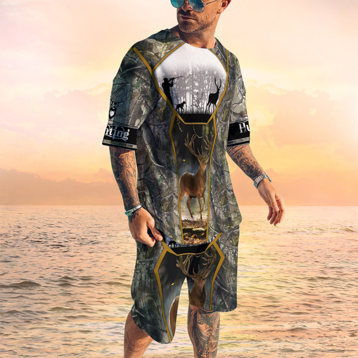 Deer Hunting Combo Tshirt And Boardshorts For Men