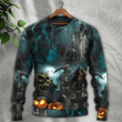 Halloween Ghost In The Dark Pumpkin Scary - Sweater - Ugly Christmas Sweaters 3D AOP Shirt