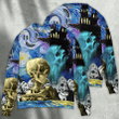 Halloween Skull Smoke Scream Starry Night Funny Boo Art Style - Sweater - Ugly Christmas Sweaters 3D AOP Shirt