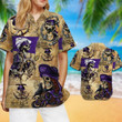 NCAA Kansas State Wildcats Gold Purple Skull Hawaiian Shirt Men & Women Aloha Shirt