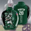 NFL New York Jets Curtis Martin Green Black Pullover Hoodie AOP Shirt