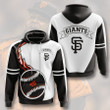 MLB San Francisco Giants Fire Ball White Black Pullover Hoodie AOP Shirt