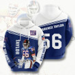 NFL New York Giants Lawrence Taylor Dark Blue White Pullover Hoodie AOP Shirt
