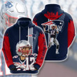 NFL New England Patriots Tom Brady Blue Red Pullover Hoodie AOP Shirt