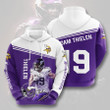NFL Minnesota Vikings Adam Thielen Purple White Pullover Hoodie AOP Shirt