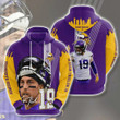 NFL Minnesota Vikings Adam Thielen Purple Gold Pullover Hoodie AOP Shirt