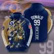 NFL Los Angeles Rams Aaron Donald Blue Gold Pullover Hoodie AOP Shirt