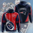 NFL New England Patriots Blue Fire Pullover Hoodie AOP Shirt