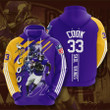 NFL Minnesota Vikings Dalvin Cook Purple Gold Pullover Hoodie AOP Shirt