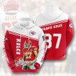 NFL Kansas City Chiefs Travis Kelce Red White Pullover Hoodie AOP Shirt