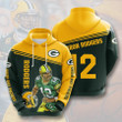 NFL Green Bay Packers Aaron Rodgers Dark Green Gold Pullover Hoodie V2 AOP Shirt