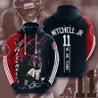 NFL Houston Texans Steven Mitchell Deep Steel Blue Battle Red Stripes Pullover Hoodie AOP Shirt