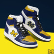 Air JD Hightop Shoes NCAA Michigan Wolverines Navy Blue White Air Jordan 1 High Sneakers