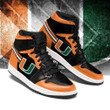 Air JD Hightop Shoes NCAA Miami Hurricanes Orange Black Air Jordan 1 High Sneakers