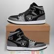 Air JD Hightop Shoes NFL Las Vegas Raiders Silver Black Air Jordan 1 High Sneakers