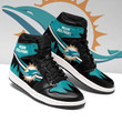 Air JD Hightop Shoes NFL Miami Dolphins Black Aqua Air Jordan 1 High Sneakers