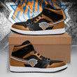 Air JD Hightop Shoes NBA New York Knicks Orange Black Air Jordan 1 High Sneakers
