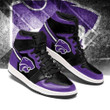 Air JD Hightop Shoes NCAA Kansas State Wildcats Purple Black Air Jordan 1 High Sneakers