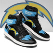 Air JD Hightop Shoes NFL Los Angeles Chargers Black Blue Air Jordan 1 High Sneakers