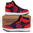 Air JD Hightop Shoes NCAA Ole Miss Rebels Red Blue Air Jordan 1 High Sneakers V2