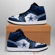Air JD Hightop Shoes NFL Dallas Cowboys Dark Blue White Logo Air Jordan 1 High Sneakers
