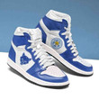 Air JD Hightop Shoes Leicester City FC White Blue Air Jordan 1 High Sneakers
