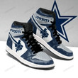 Air JD Hightop Shoes NFL Dallas Cowboys Blue Grey White Air Jordan 1 High Sneakers