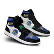 Air JD Hightop Shoes NBA Golden State Warriors Black Blue Air Jordan 1 High Sneakers V2