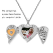 A Piece Of My Heart Lives in Heaven Photo Urn Ashes Angel Wings Keepsake Cremation Memorial Heart Necklace
