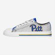 NCAA Pittsburgh Panthers Silver Blue Low Top Shoes