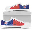 MLB Chicago Cubs Simple Design Vertical Stripes Low Top Shoes