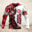 NBA Atlanta Hawks White Red Polynesian Pullover Hoodie AOP Shirt ath-hd-0607