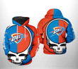 NBA Oklahoma City Thunder Blue Orange Skull Pullover Hoodie V5 AOP Shirt ath-hd-0607
