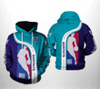 NBA Charlotte Hornets Black Teal Highway Pullover Hoodie AOP Shirt ath-hd-0607