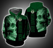 NBA Milwaukee Bucks Green Black Skull Pullover Hoodie AOP Shirt ath-hd-0607