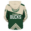 NBA Milwaukee Bucks Green Cream Pullover Hoodie AOP Shirt ath-hd-0607