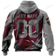 NBA Cleveland Cavaliers Custon Name Number Wine Gray Skull Zip Up Hoodie AOP Shirt ath-hd-0607