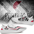 NBA Portland Trail Blazers White Red Scratch Yeezy Boost Sneakers V2 Shoes ah-yz-0707
