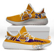 NBA Los Angeles Lakers Gold Purple 24 Yeezy Boost Sneakers Shoes ah-yz-0707