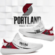 NBA Portland Trail Blazers White Red Yeezy Boost Sneakers V3 Shoes ah-yz-0707