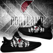 NBA Portland Trail Blazers Black Scratch Yeezy Boost Sneakers Shoes ah-yz-0707