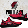 NBA Portland Trail Blazers Red Black Arrow Yeezy Boost Sneakers Shoes ah-yz-0707