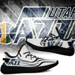 NBA Utah Jazz White Scratch Yeezy Boost Sneakers V2 Shoes ah-yz-0707